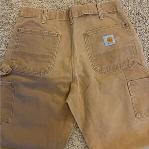 Vintage 90s Carhartt Double Knee Carpenter Pants - Tan- Made in USA - Size 34x32